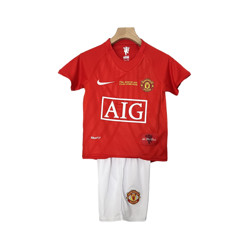 Camisa e Shorts Manchester United Infantil 07/08