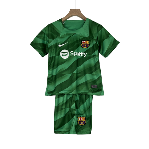 Camisa e Shorts Barcelona Goleiro Infantil 23/24