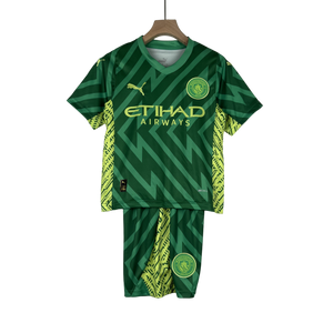 Camisa e Shorts Manchester City Infantil Goleiro II 23/24