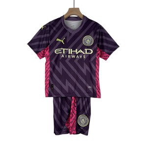 Camisa e Shorts Manchester City Infantil Goleiro 23/24