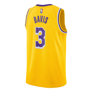 Camisa Regata Basquete Los Angeles Lakers Anthony Davis #3 Amarelo e Roxo
