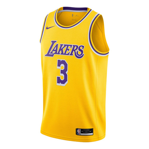 Camisa Regata Basquete Los Angeles Lakers Anthony Davis #3 Amarelo e Roxo