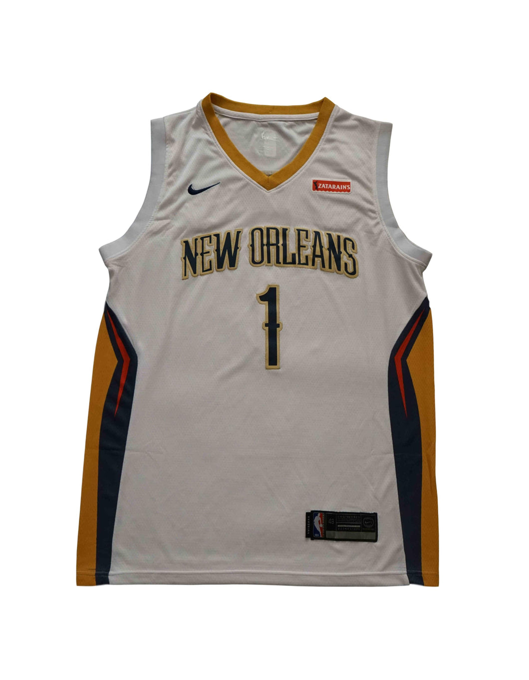 Camisa Regata Basquete New Orleans Zion Williamson #1 Branco